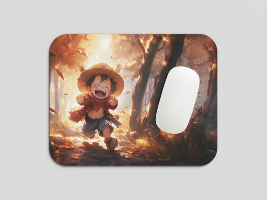 Luffy Chibbi Anime Printed Mouse Pad Premium Quality With Anti-Slip Rubber Base