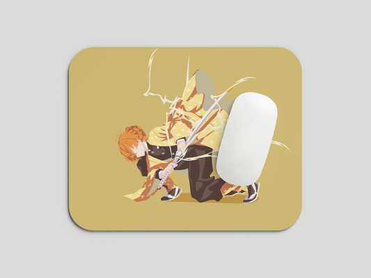 Zenitsu Agatsuma Anime Printed Mouse Pad Premium Quality With Anti-Slip Rubber Base