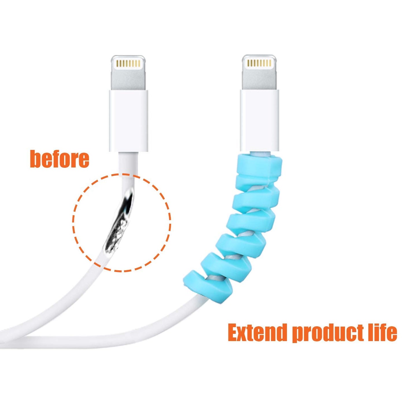 Charger Cable Protector Data Cable Saver Set of 1 (4 Pieces)