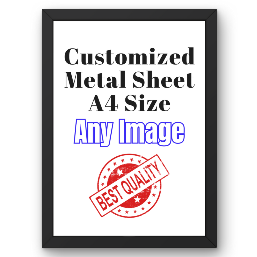 Custom Photo Printed Metal Sheet Poster A4 Size (Frame Not Included)
