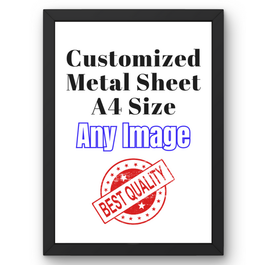 Custom Photo Printed Metal Sheet Poster A4 Size (Frame Not Included)