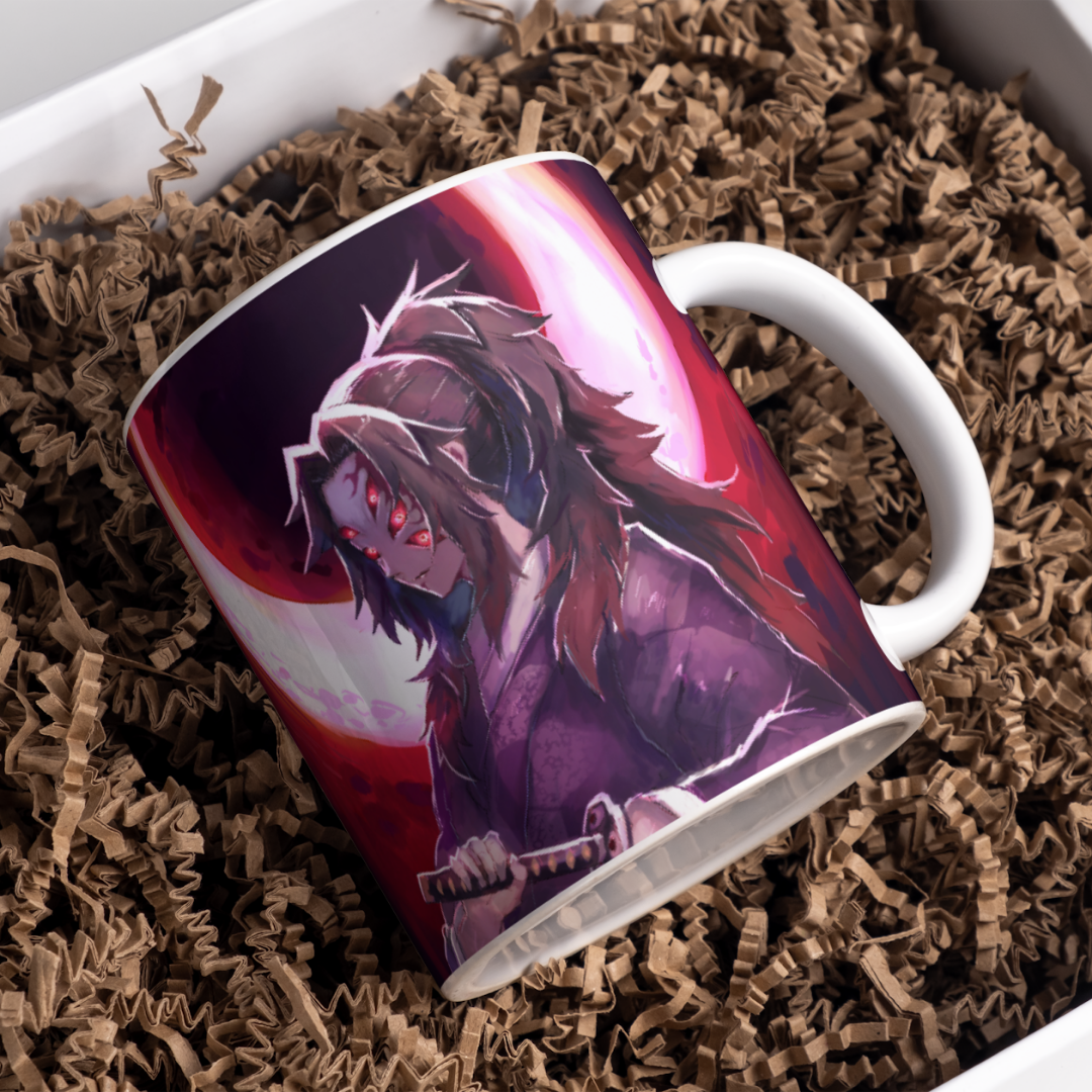 Kokushibou Demon Slayer Anime Printed Premium Quality Coffee Mug (350ml) Ceramic White Mug