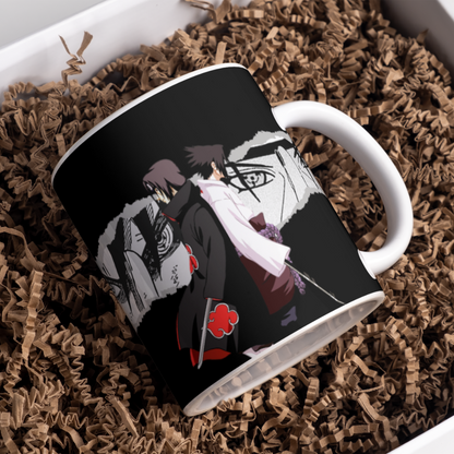 Itachi Vs Sasuke Anime Printed Premium Quality Coffee Mug (350ml) Ceramic White Mug