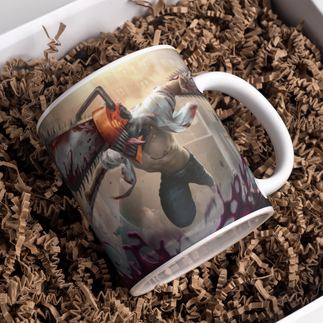 Chansaw Man Anime Printed Premium Quality Coffee Mug (350ml) Ceramic White Mug