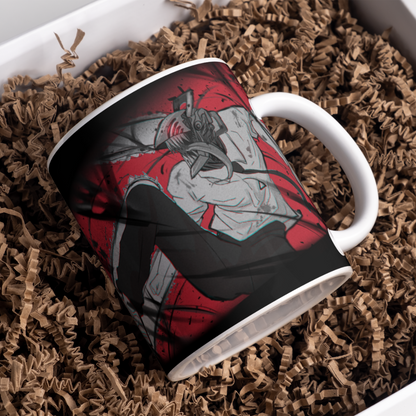 Chainsaw Man Anime Printed Premium Quality Coffee Mug (350ml) Ceramic White Mug