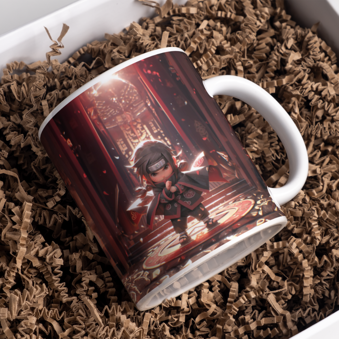 Itachi Uchiha Chibbi Anime Printed Premium Quality Coffee Mug (350ml) Ceramic White Mug